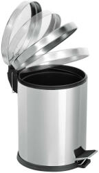 Dayco Metal Rozsdamentes pedálos szemetes, záródás csillapítóval, 5L, fényes (DM0102F) - alphadenthigienia