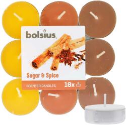 Bolsius Scented Tealights Sugar & Spice teamécses 18 x 20 g