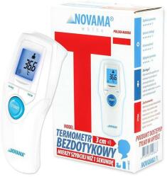 NOVAMA Termometru non-contact Novama White T1S, memorie pentru 30 de masuratori, iluminare ecran, mod silentios de noapte, alarma febra, oprire automata, Alb (NovamaWhiteT1S)