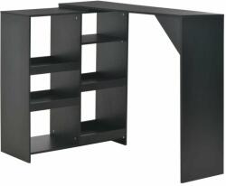 vidaXL fekete bárasztal mozgatható polccal 138 x 39 x 110 cm (280223) - pepita