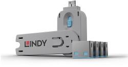 Lindy 40452 4db USB(Type-A) kék Port Blocker vakdugó szerszámmal