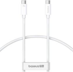 Baseus USB Type-C töltő- és adatkábel, USB Type-C, 100 cm, 240W, törésgátlóval, gyorstöltés, PD, Baseus Superior 2, P10365200211-02, fehér (RS152065) (RS152065)