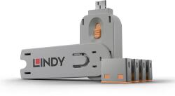 Lindy 40453 4db USB(Type-A) narancs Port Blocker vakdugó szerszámmal