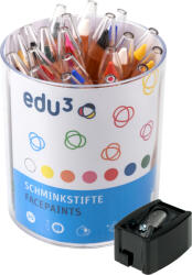 EDU3 Arcfestékek fa ceruzában D20, 11 szín/20 db + 1 reszelő műanyag dobozban (EDU1711020)