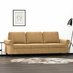 vidaXL 3 személyes barna bársony kanapé 180 cm (359546) - vidaxl