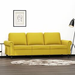vidaXL 3 személyes sárga bársony kanapé 180 cm (359545)
