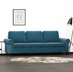 vidaXL 3 személyes kék bársony kanapé 180 cm (359548) - vidaxl