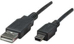 Manhattan USB 2.0 kábel [1x USB 2.0 dugó A - 1x USB 2.0 mini dugó B] 1.80 m fekete Manhattan 756617 (333375-CG) (333375-CG)