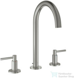 GROHE ATRIO 3 üléses mosdó csaptelep automata leeresztővel, Supersteel 20649DC0 (20649DC0)