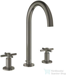 GROHE ATRIO 3 üléses mosdó csaptelep automata leeresztővel, Brushed Hard Graphite 20643AL0 (20643AL0)