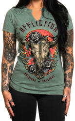 AFFLICTION тениска affliction - dakota fire - pale green lava wash - aw26433-plgl