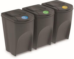 Prosperplast SORTIBOX szemetes kuka 3 x 35 l szürke (IKWB35S3-405U) - platinashop