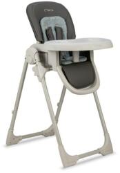 MoMi GOJO szürke etetőszék grafitszürke és kék pöttyös ülésbetéttel - bebego