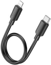 USB Type-C töltő- és adatkábel, Lightning, 25cm, 20W, 2400mA, gyorstöltés, PD, Hoco X96 Hyper, fekete