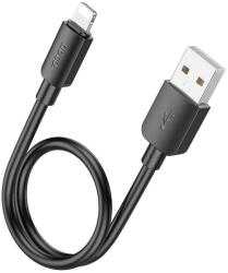 USB töltő- és adatkábel, Lightning, 25cm, 2400mA, 12W, gyorstöltés, PD, Hoco X96 Hyper, fekete