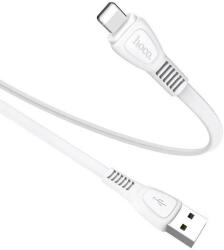  USB töltő- és adatkábel, Lightning, 100 cm, 2400 mA, törésgátlóval, lapos, Hoco X40 Noah, fehér
