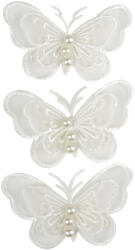 Rössler matrica, fehér csipke pillangók, 3db esküvői (9100-103)