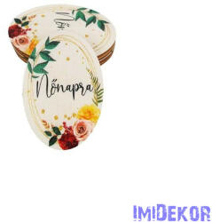 Kis ovális fa 4x6cm 5db/csomag - Nőnapra
