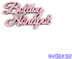 Boldog Nőnapot fa felirat 5x8, 5cm 5db/csomag - Rózsaszín
