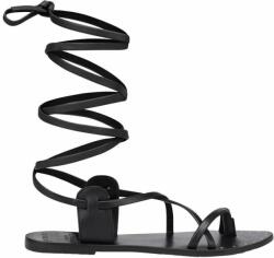 Manebi bőr szandál Tie-Up Leather Sandals fekete, női, L 7.0 Y0, K1.9P0 - fekete Női 40