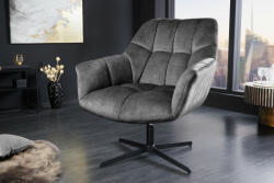  PAPILLON design bársony fotel - szürke (44227)