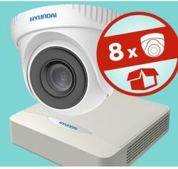 Hyundai 8 dómkamerás, 2MP (FHD 1080p), IP kamerarendszer