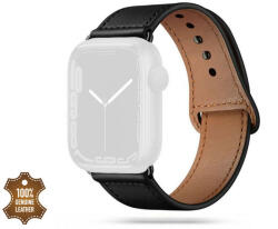 Tech-Protect Apple Watch valódi bőrből készült óraszíj - Tech-Protect Leatherfit - 42/44/45/49 mm - fekete - rexdigital