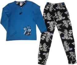 BARAY Pijama dama din bumbac, albastra cu negru
