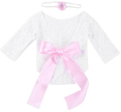 BabyJem Set pentru poze - body plus bentita pentru nou nascut (culoare: roz) Costum bal mascat copii