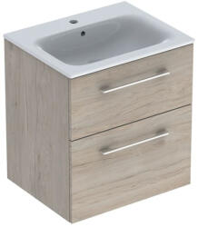 Geberit Set dulap baie cu lavoar incastrat Geberit Selnova Square, 60 cm, nuc deschis (501.239.00.1)