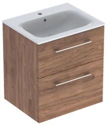 Geberit Set dulap baie cu lavoar incastrat Geberit Selnova Square, 60 cm, nuc inchis (501.238.00.1)