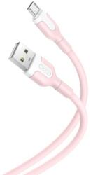 XO micro USB töltőkábel adatkábel 1 m 2, 1A rózsaszín (6920680827770)