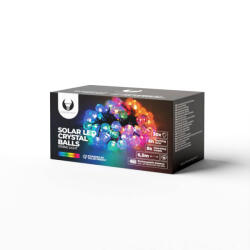 Forever Light Szolár napelemes fényfüzér 30 db színes kristálygömbbel 4, 5 m (RTV100188)