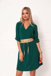 Vina Fashion Kft Kreppes mini ruha - Zöld - S/M - fashionforyou - 7 461 Ft