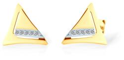 SAVICKI fülbevaló - háromszögek: arany cirkóniával - savicki - 97 165 Ft