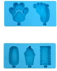 King Ma Szilikon Fagylaltforma Készlet, 2 darab, Kék Színű