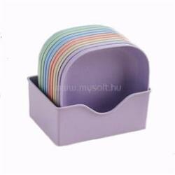 TOO KT-116 5db-os vegyes színekben búzaszalma műanyag tányér szett, 15×15×3cm (KT-116) (KT-116)