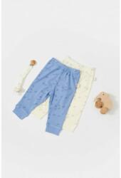 BabyCosy Set 2 pantalonasi Printed, BabyCosy, 50% modal+50% bumbac, Ecru/Lavanda (Marime: 9-12 luni) (CSYM11617-9) - babyneeds