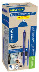 Pilot Rollertoll, 0, 35 mm, törölhető, nyomógombos, PILOT Frixion Clicker, Bonus Pack, kék + betét (PFBKB) (BLRT-GREENPACK-L)