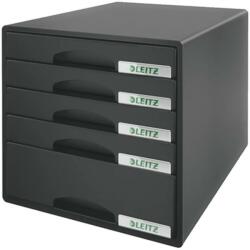 Leitz Fiókos irattároló, 5 fiókkal, műanyag Leitz Plus fekete (52110) - web24