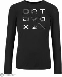 ORTOVOX 185 Merino Brand Outline női póló, fekete holló (M)