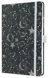 Sigel Caiet de notițe, exclusiv, 135x203 mm, cu linii, 87 pagini, copertă tare, SIGEL "Jolie", Cosmic Fantasy Black (JN349)