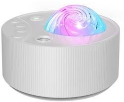 ibell Projektor ibell LED-ekkel, Aurora és galaxy 3 az 1-ben, fehér zaj, időzítő és távirányító, fehér (SB-5859)
