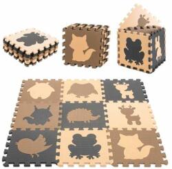 KIK Burete de spumă puzzle 85x85x1cm #maro-negru (KX5209)
