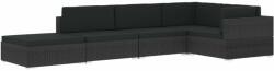 vidaXL 1 db szürke polyrattan moduláris középső kanapé párnákkal (46795)