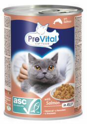 Conserva pisici PreVital cu somon ASC în jeleu 12 x 415 g