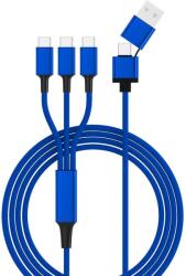 Smrter Hydra TRIO USB-A/USB-C apa - 3x USB-C apa 2.0 Adat és töltőkábel - Kék (1.2m) (SMRTER_TRIO_C_NB) (SMRTER_TRIO_C_NB)