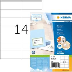 HERMA Etiketten Premium A4 weiß 105x41 mm Papier 1400 St. (4475) (4475)