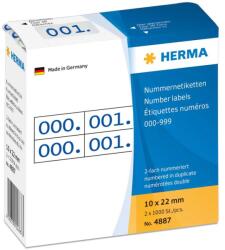 HERMA Nummernetik. doppelt selbstkl. 10x22 mm Aufdruck blau (4887) (4887)