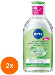 Nivea Set 2 x Apa Micelara Nivea Purifying, Alge Oceanice, Ten Mixt, 400 ml